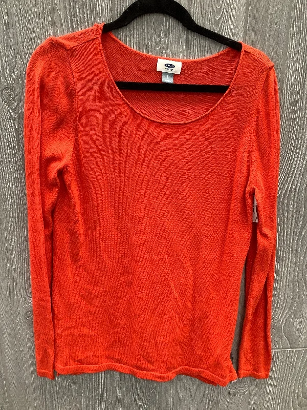 women's long sleeve tops with bohemian vibesTop Long Sleeve By Old Navy In Orange