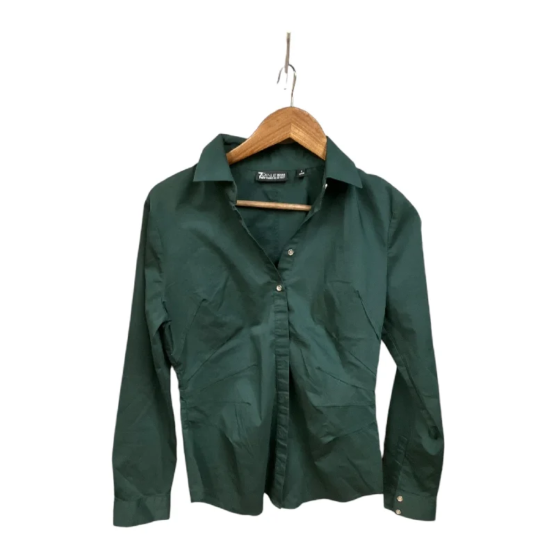 women's long sleeve tops with fleece liningTop Long Sleeve Basic By New York And Co In Green, Size: S