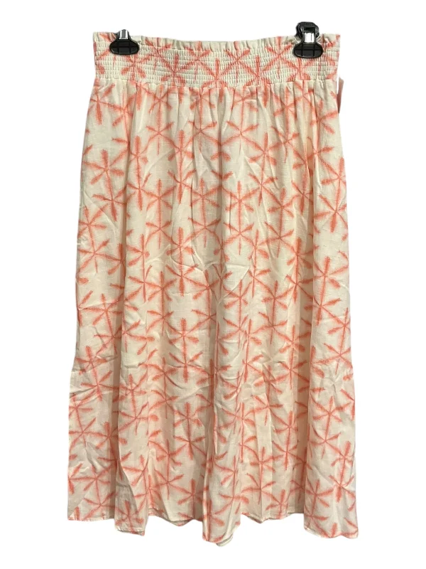 women's denim midi skirtsSkirt Maxi By Loft In Pink & White, Size: S