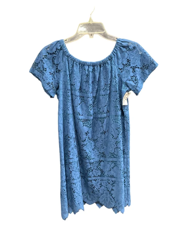 women's T-shirts with bold colorsTeal Tunic Short Sleeve Loft, Size Xs