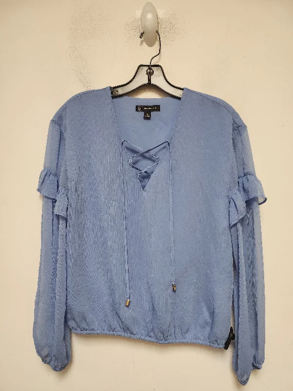 women's long sleeve tops with moisture-wicking materialTop Long Sleeve By Inc In Blue, Size: Xs