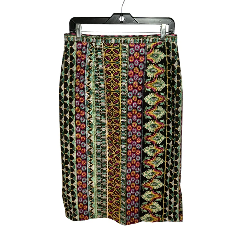 women's elastic-waisted skirts for pregnancyEmbroidered Skirt Midi By Anthropologie In Multi-colored, Size: 8