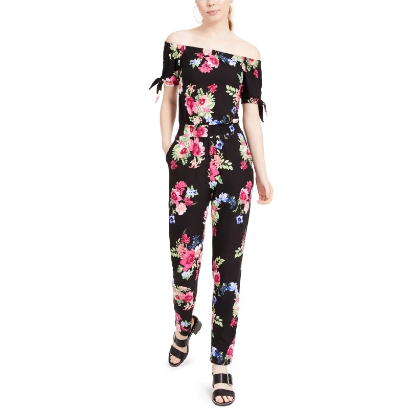 women's jumpsuits for versatile stylingPlanet Gold Womens Floral-Print Jumpsuit