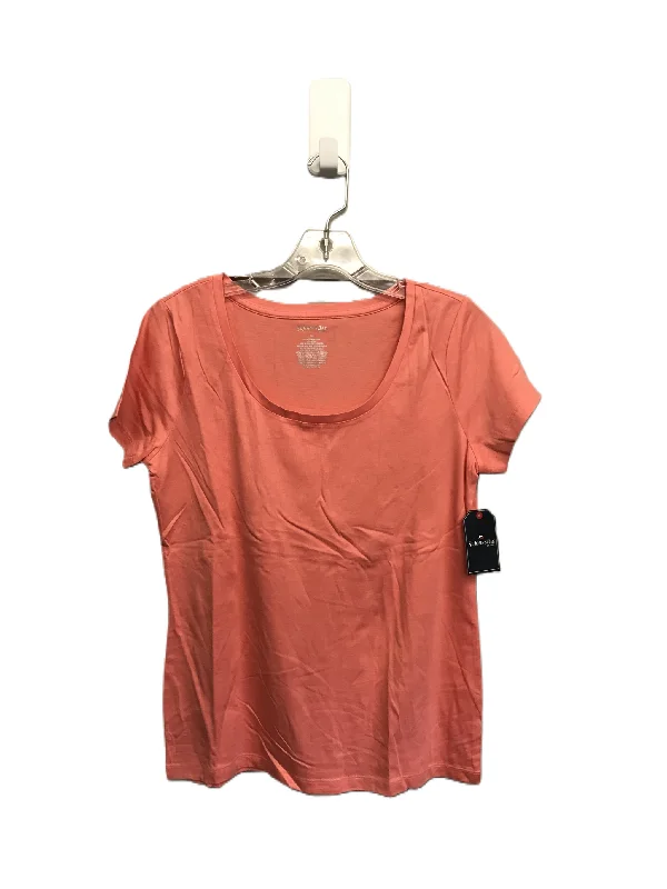 women's T-shirts with short sleevesPeach Top Short Sleeve Basic By St Johns Bay, Size: M