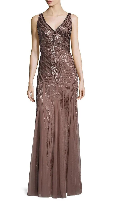 women's flowy dressesAidan Mattox - 54474240SC Beaded V-Neck Trumpet Evening Dress