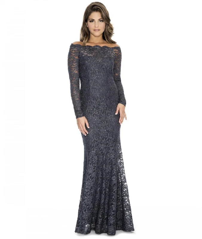 women's silk dressesDecode 1.8 - 183916SC Scalloped Lace Throughout Evening Gown