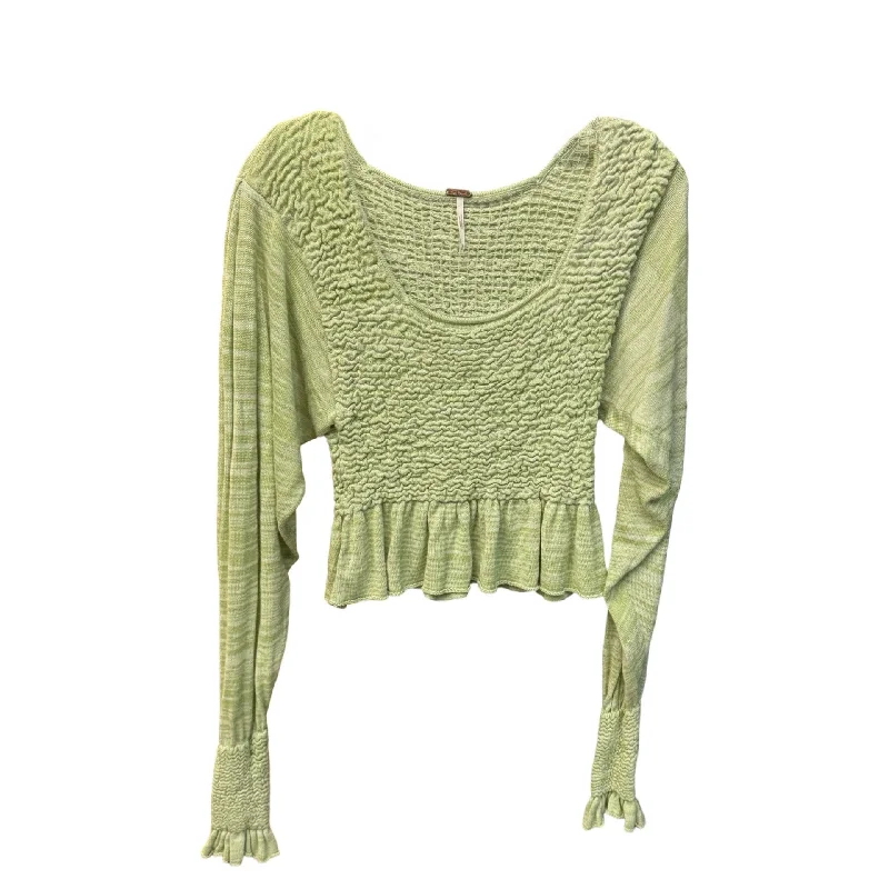 women's long sleeve tops with sustainable fabricTop Long Sleeve By Free People In Green, Size: S