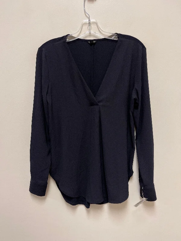 women's long sleeve tops with vintage stylesTop Long Sleeve By Ann Taylor In Navy, Size: Xs