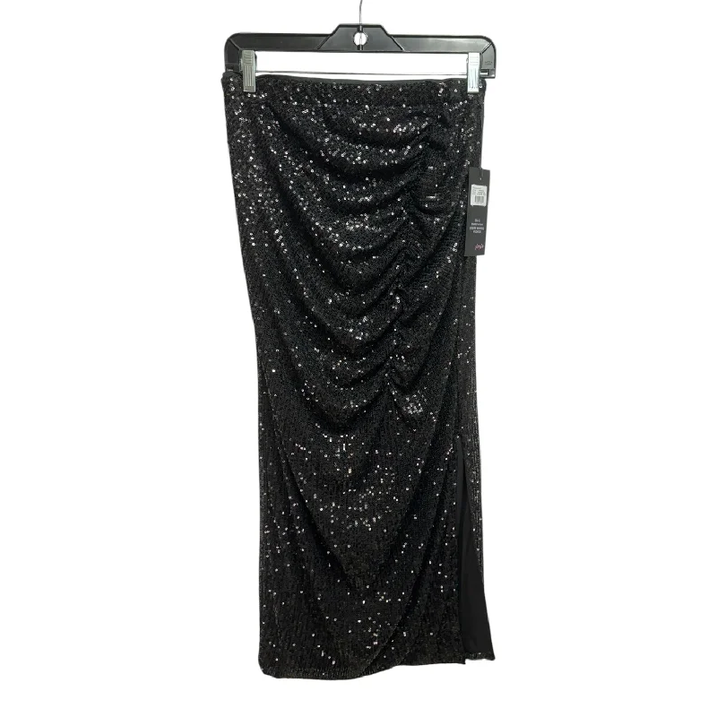 women's figure-flattering business skirtsSequin Ruched Skirt Maxi By Wildfox In Black, Size: M