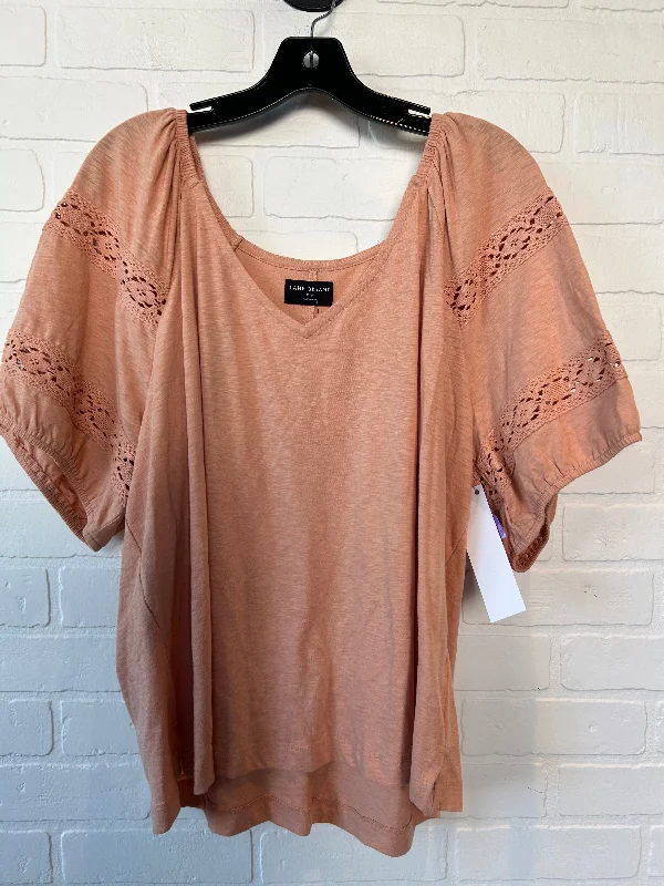 women's T-shirts for yoga sessionsOrange Top Short Sleeve Lane Bryant, Size 3x