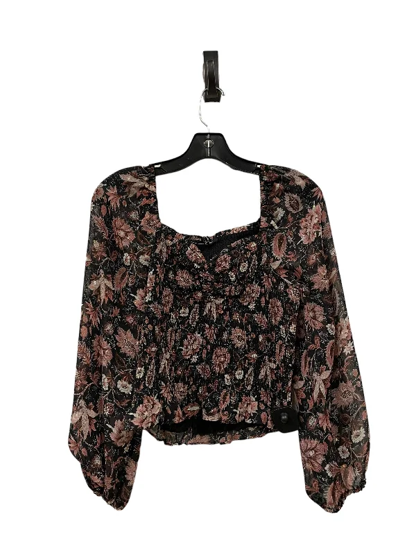 women's long sleeve tops with sequin embellishmentsTop Long Sleeve By Madewell In Black, Size: M