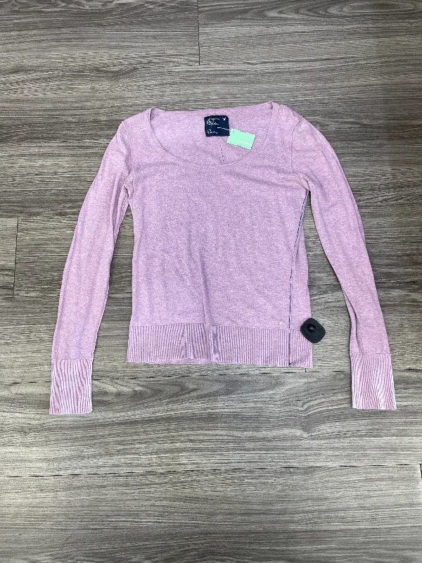 women's long sleeve tops made of synthetic fiberTop Long Sleeve By American Eagle In Purple, Size: L