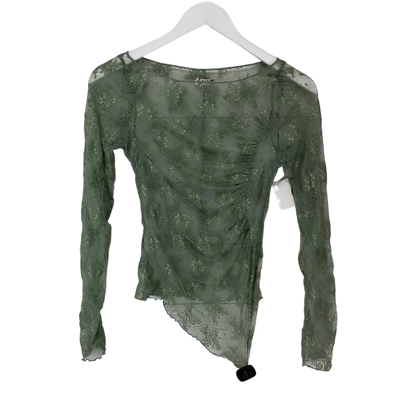 women's long sleeve tops with body-hugging silhouettesTop Long Sleeve Basic By Free People In Green, Size: M