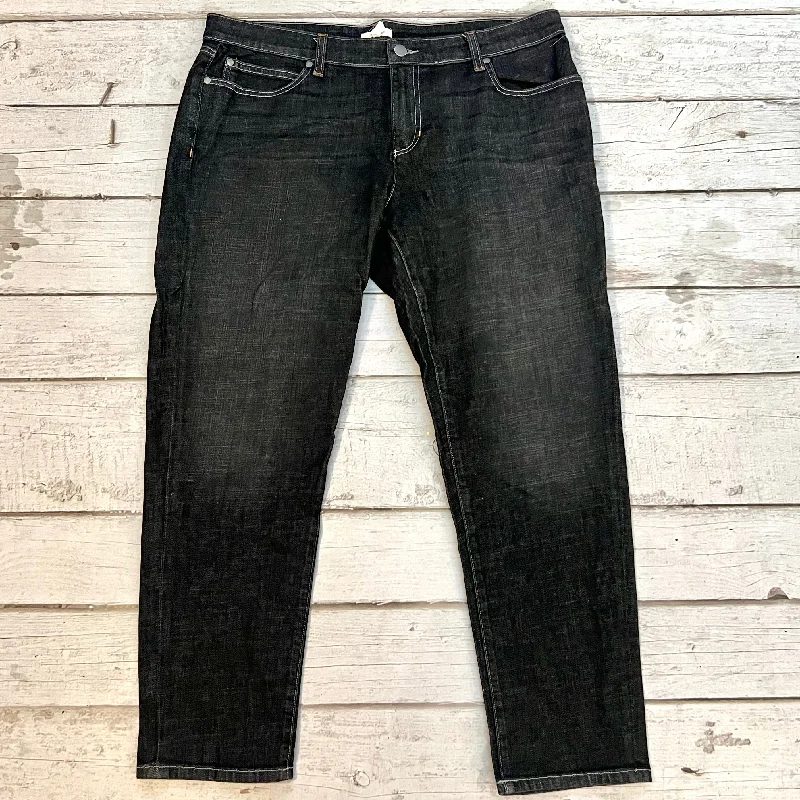 women's denim jeans with leather patchesJeans Skinny By Eileen Fisher  Size: 14