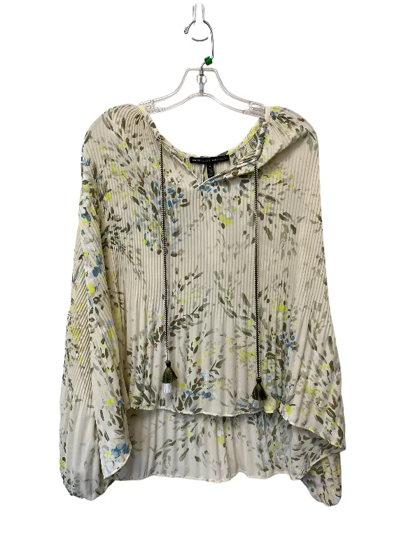 women's long sleeve tops with warm and cozy fabricTop Long Sleeve By White House Black Market In Multi-colored, Size: S