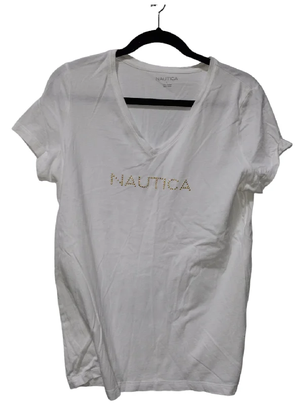 women's T-shirts with faded effectsTop Short Sleeve By Nautica  Size: L