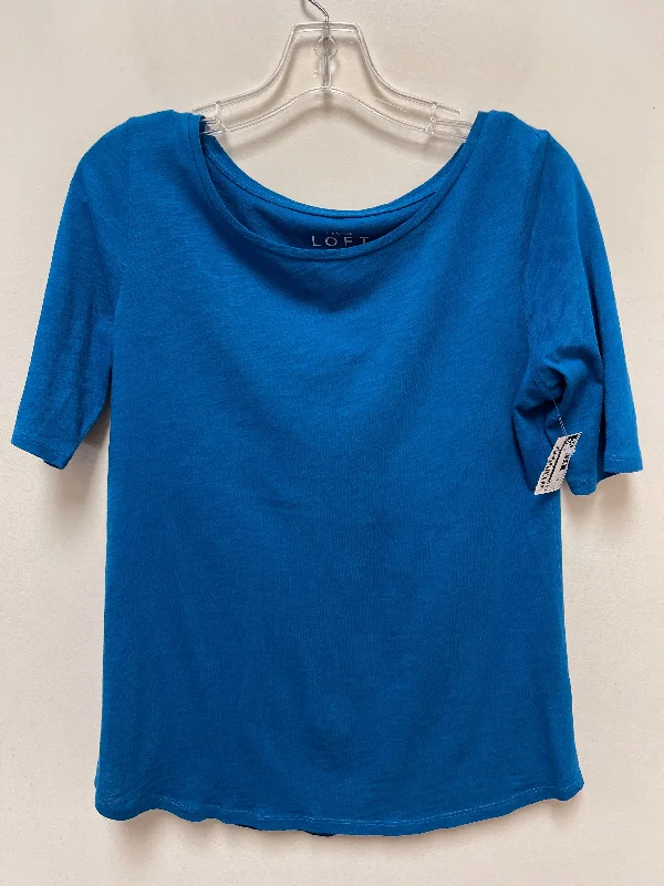 women's T-shirts made of silkBlue Top Short Sleeve Loft, Size Xs