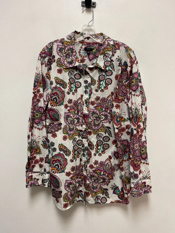 women's long sleeve tops with turtle necksTop Long Sleeve By Talbots In Multi-colored, Size: 3x