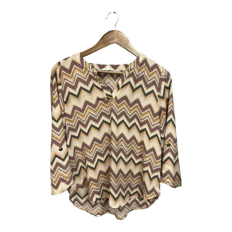 women's long sleeve tops with relaxed fitsTop Long Sleeve By Maurices In Chevron Pattern, Size: S