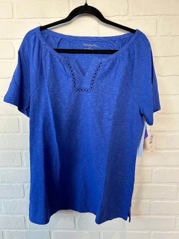 women's T-shirts with animal printsBlue Top Short Sleeve Talbots, Size M