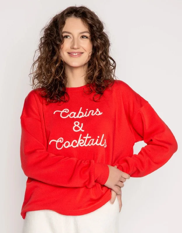 satin women's topsPJ Salvage Cabins & Cocktails Top SCARLET