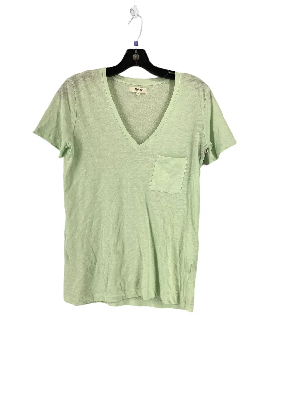 women's T-shirts with fitted designsGreen Top Short Sleeve Madewell, Size Xs