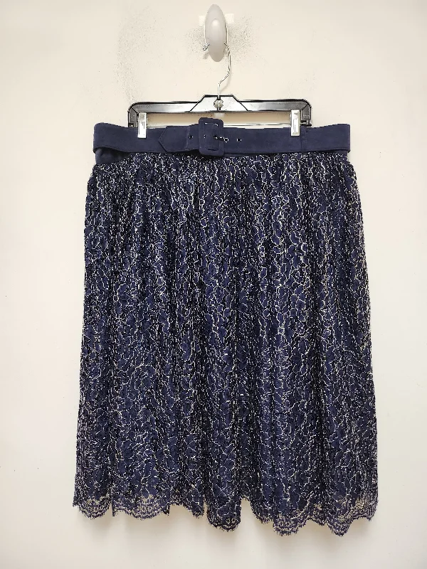 women's classic chiffon skirtsSkirt Midi By Modcloth In Blue & Silver, Size: 18