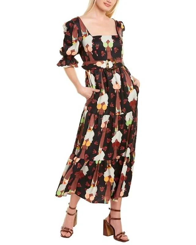 women's floral dressesArlo Print Midi Dress in Multi Sunglass