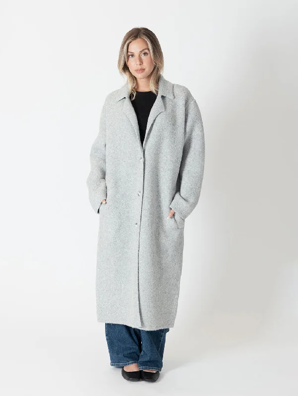 women's coats for boho-chic stylesVictoria Oversized Coat - Light Grey