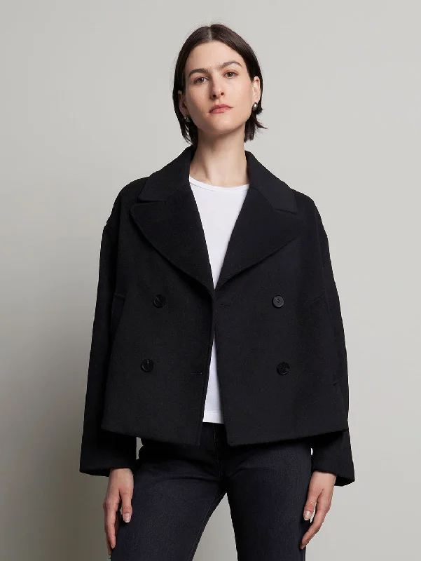 vegan women's coats (fur-free options)Westwood Peacoat - Black