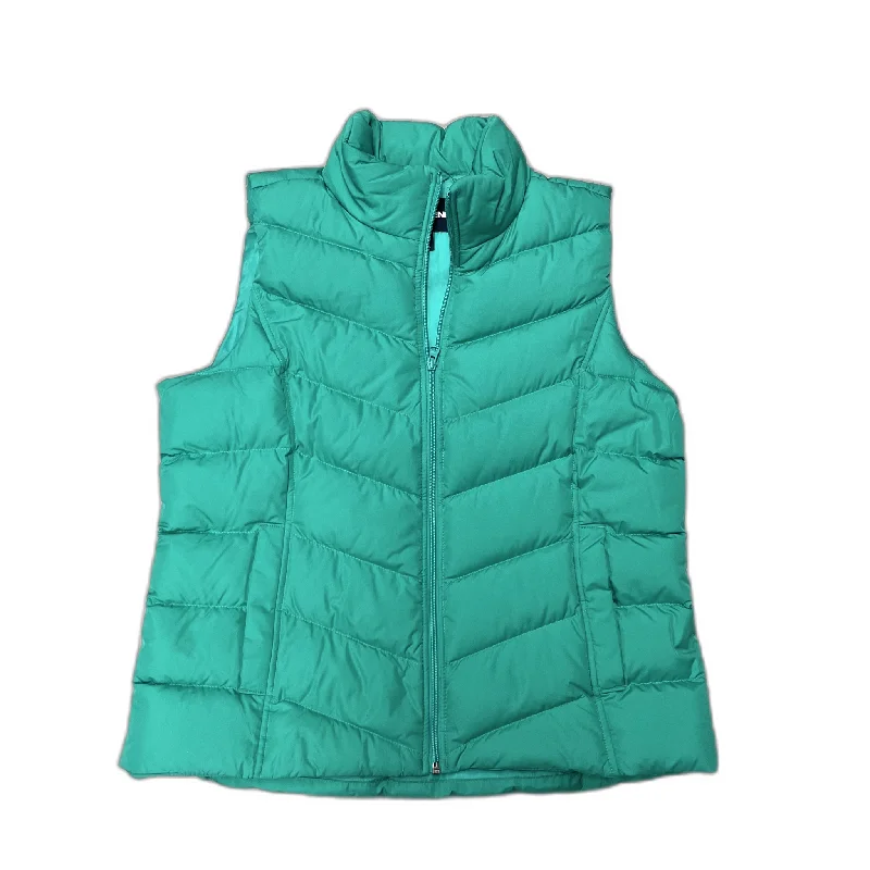 women's coats for apple-shaped bodiesVest Puffer & Quilted By Lands End In Green, Size: L