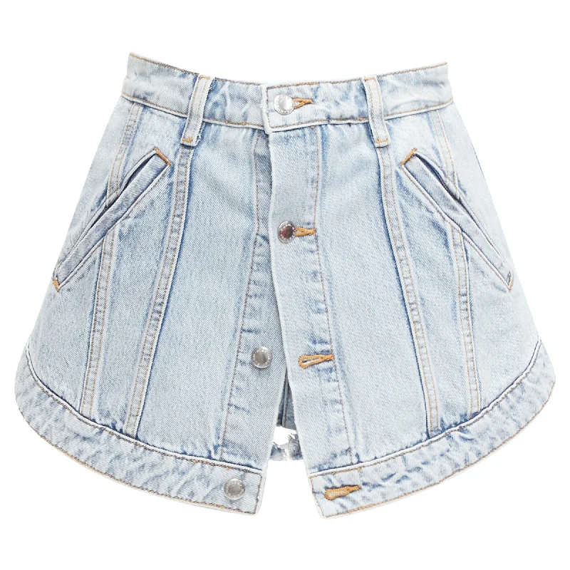 women's eco-friendly shortsAlexander Wang Washed Cotton Layered Skort High Waist Cutaway Shorts