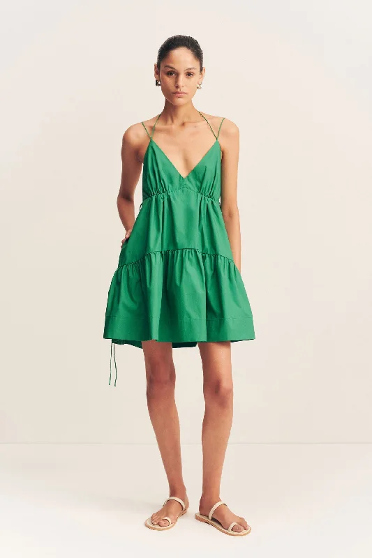 women's maxi dressesMAIORI TIERED MINI DRESS - APPLE GREEN