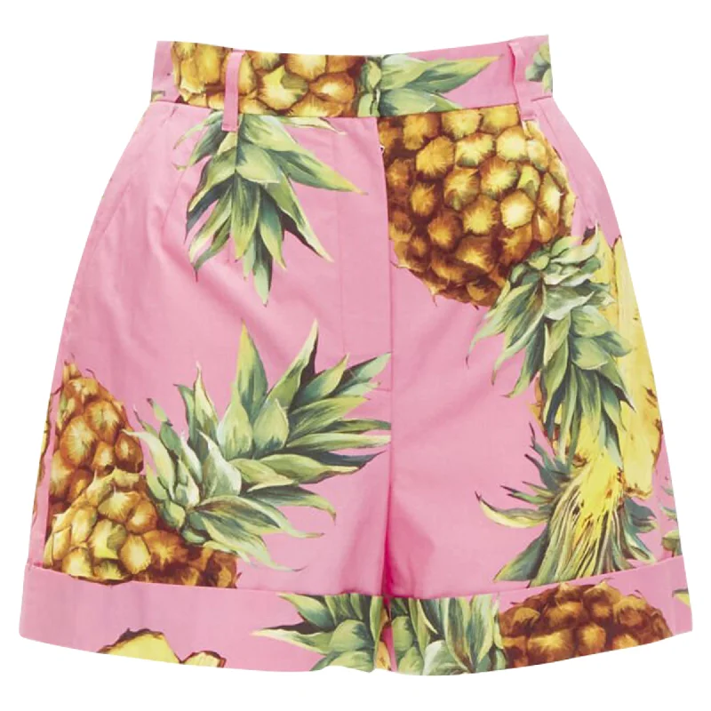 women's pajama shortsDolce & Gabbana Pineapple print A-line high waisted shorts