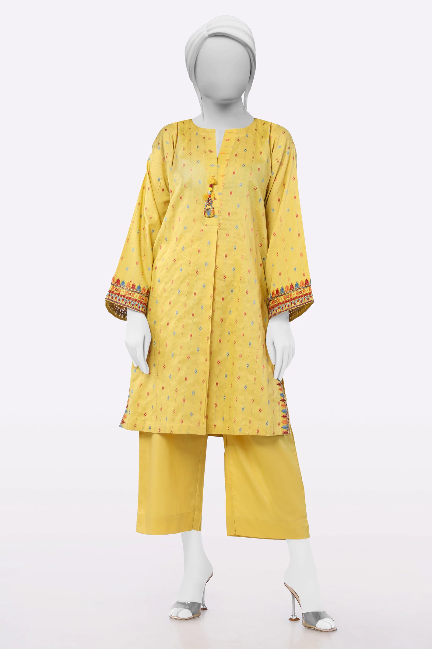 Yellow Embroidered 2PC