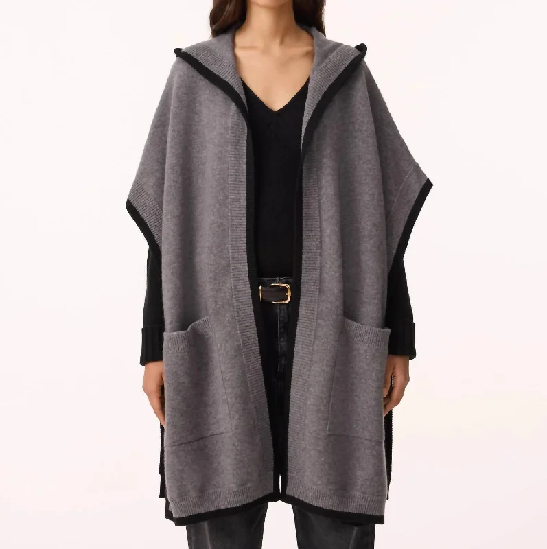 women's coats for ice skatingBelina Cashmere Cape In Flannel Grey