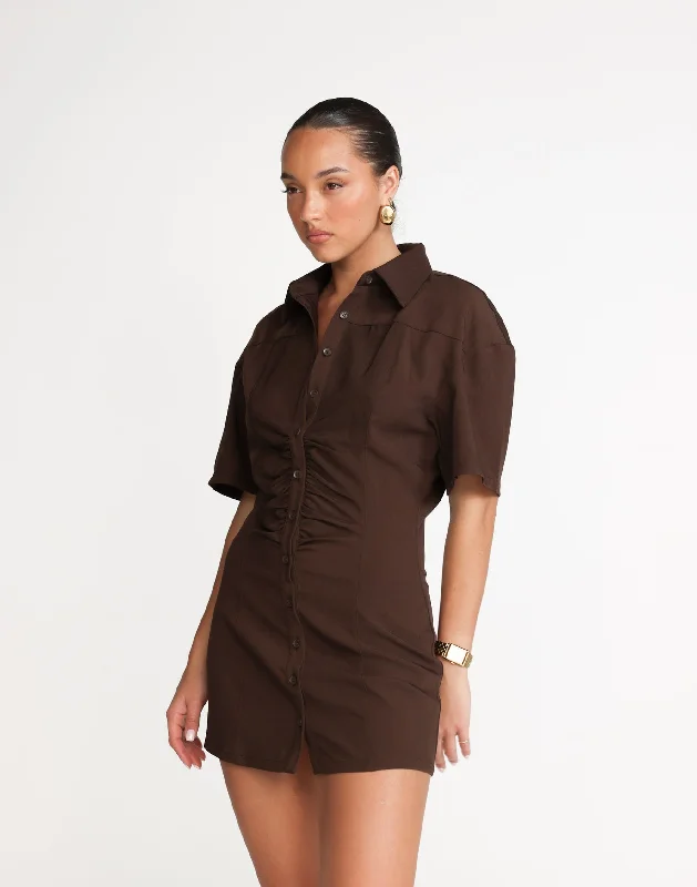 women's made-to-order dressesEtta Mini Dress (Chocolate)