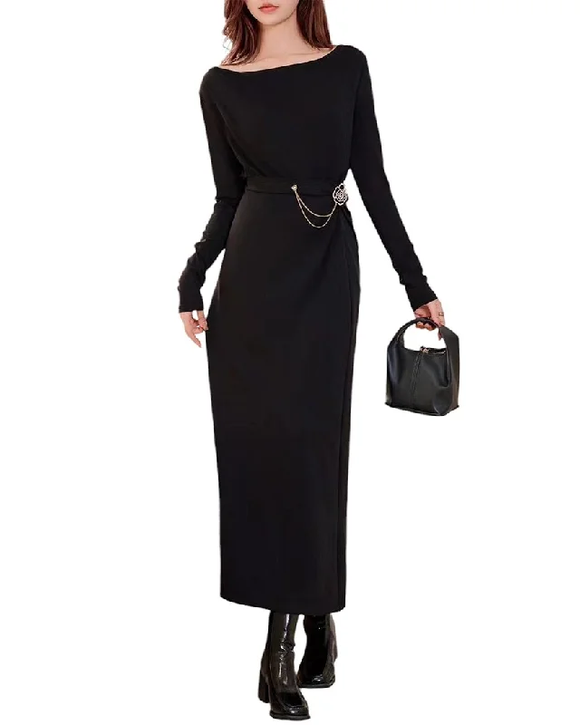 women's flutter-sleeved dressesBURRYCO Maxi Dress