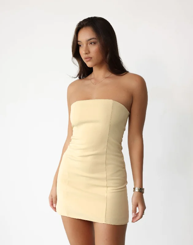 women's solid color dressesEleanor Mini Dress (Buttermilk)