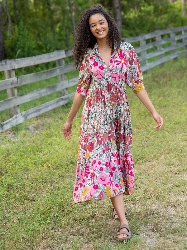 women's A-line dressesRebecca Midi Dress - Vintage Floral