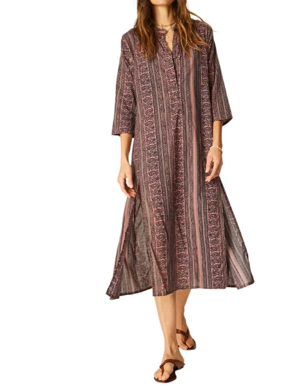 women's bow dressesIsobel Maxi Dress In Paisley Stripe Heather