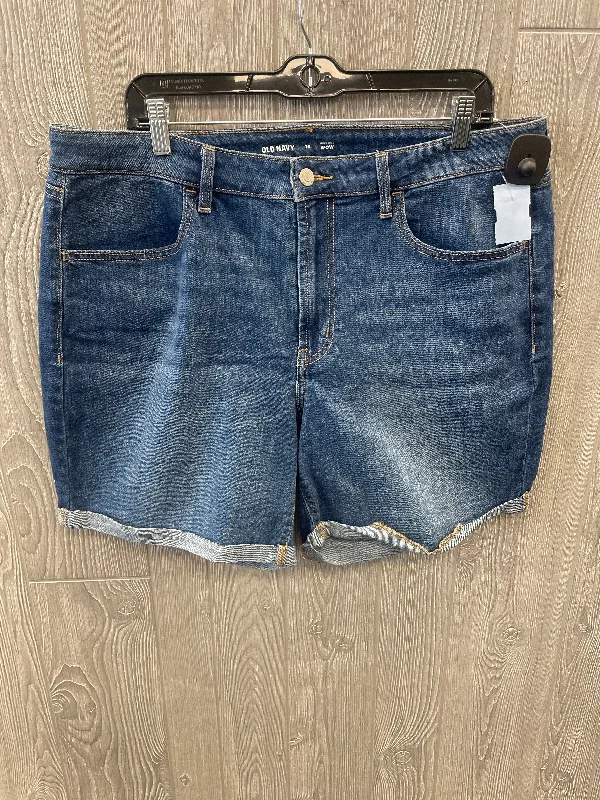 women's embroidered shortsShorts By Old Navy In Blue Denim, Size: 16