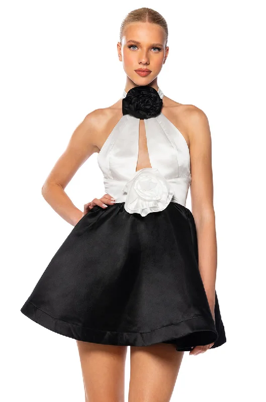 women's mother of the bride dressesBLACK TIE LADY SLEEVELESS HALTER MINI DRESS