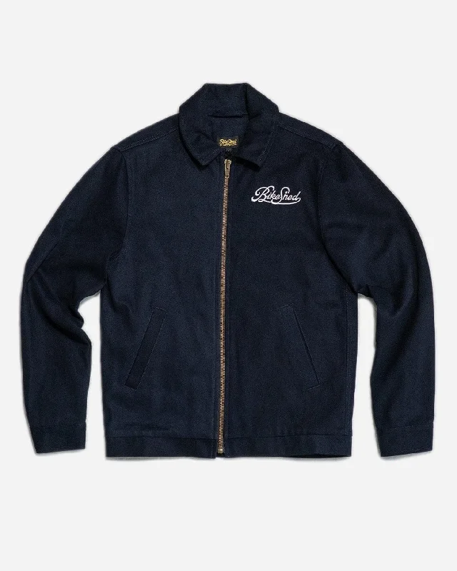 women's coats with hoodsBSMC Garage Twill Jacket - NAVY