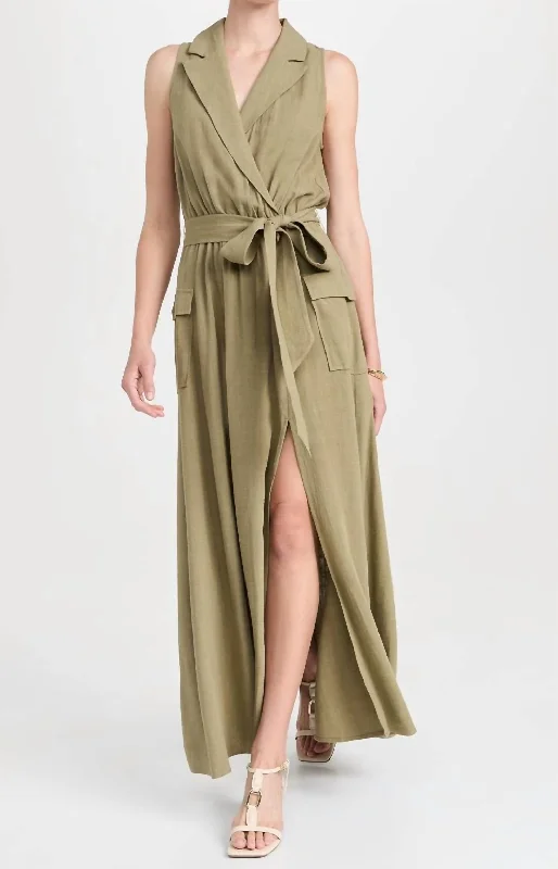 women's tall dressesMayer Military Maxi Dress In Covert Green