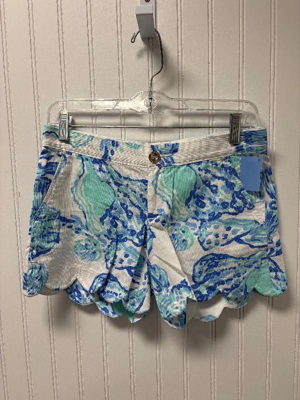 women's low-slung shortsShorts Designer By Lilly Pulitzer In Blue & White, Size: 0p