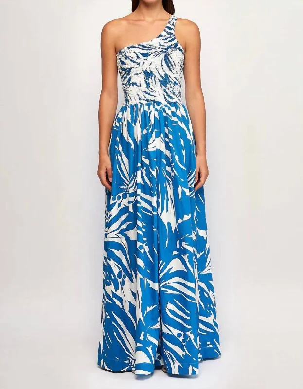 women's eco-friendly dressesMottled One Shoulder Maxi Dress In Sweet Disposition