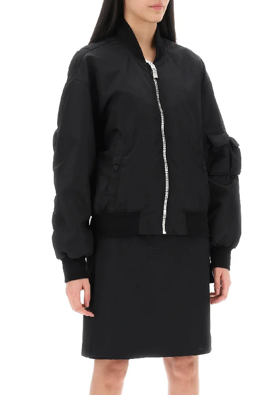 women's coats for casual FridaysGivenchy Bomber Jacket With Logo Print And 4G Zipper