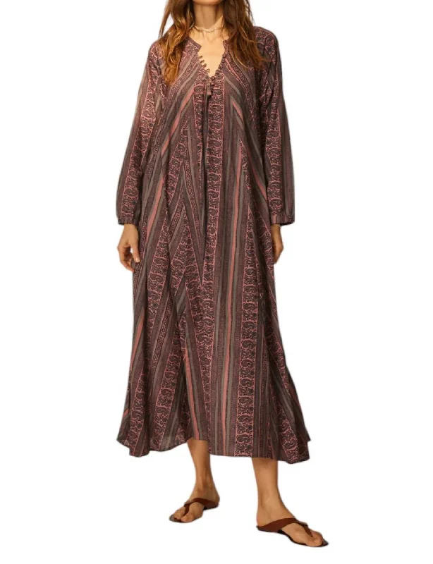 women's floral dressesFiore Maxi Dress In Paisley Stripe Heather