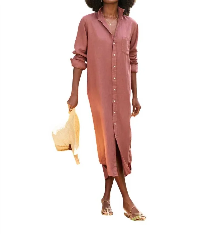 women's cinched-waist dressesRory Maxi Shirtdress In Mauve